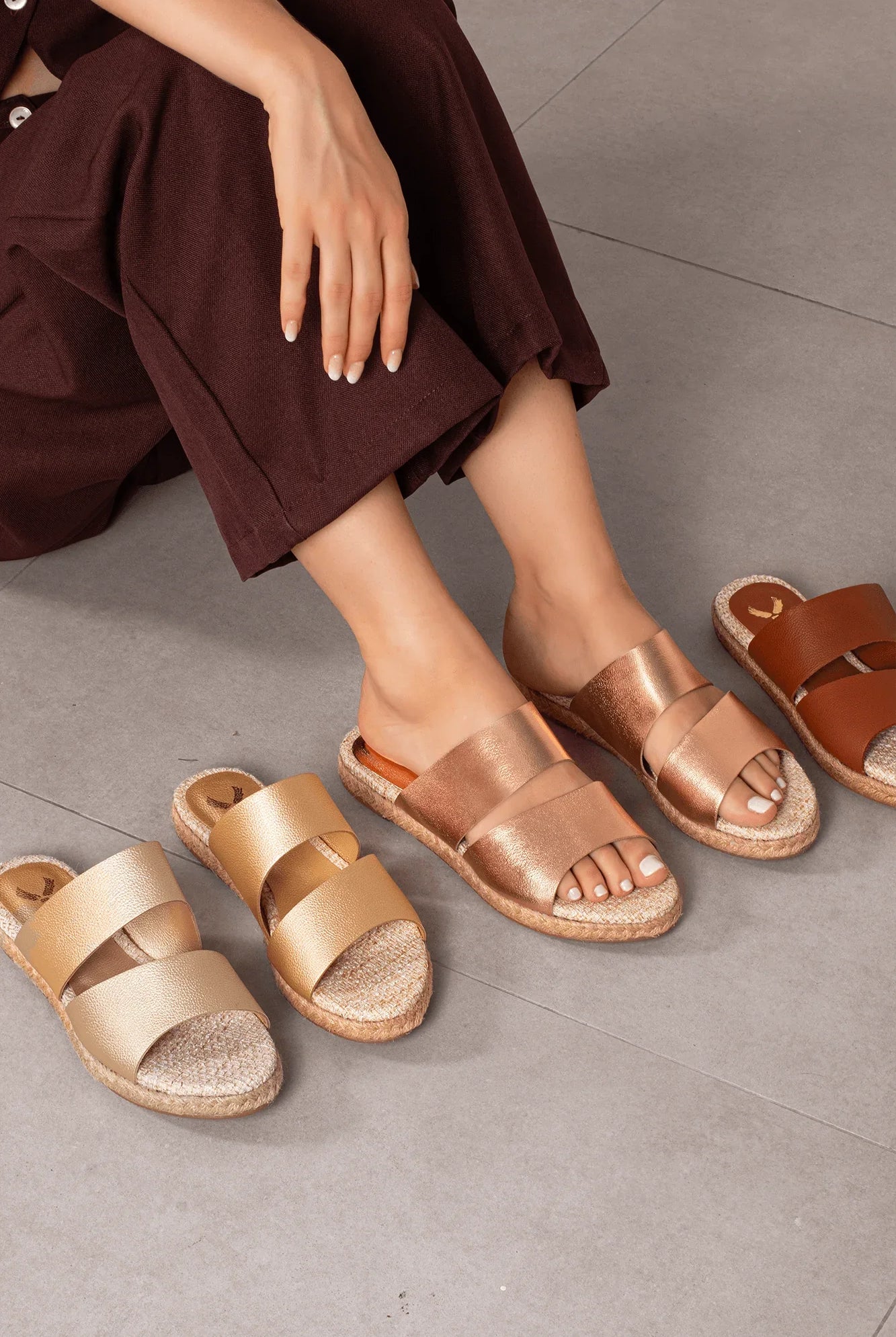 Bali Mules - Metallic Rosé - Emilia Merz