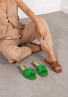 Mallorca H Flats - Croco Green - Emilia Merz