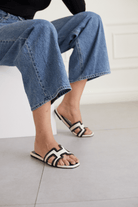 Mallorca H Flats - Black-Beige - Emilia Merz
