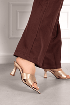 Monaco Open Toe Heels - Gold - Emilia Merz