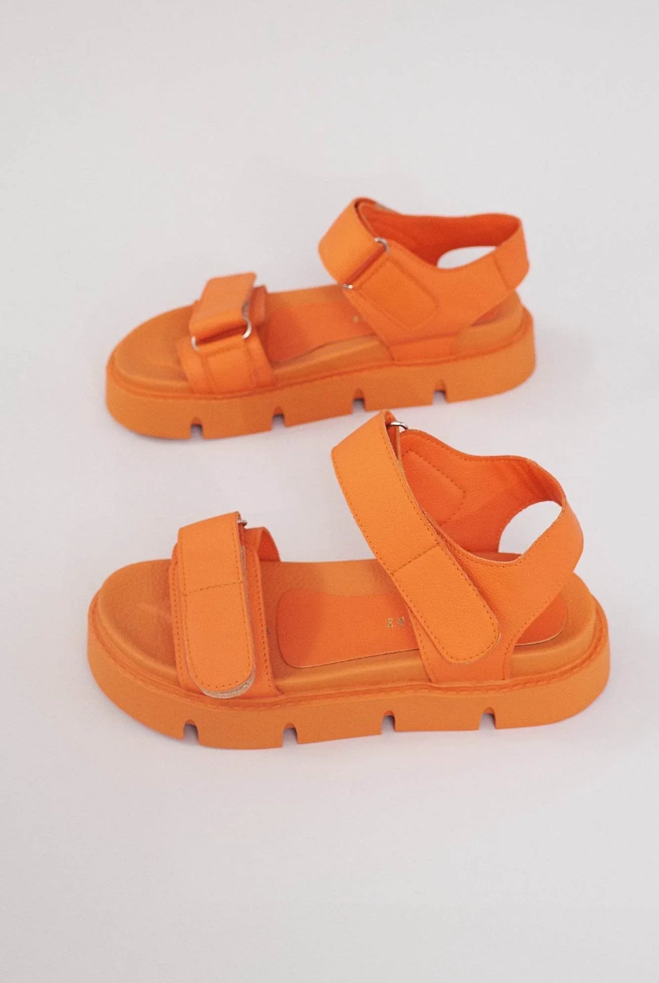 Haarlem Chunky Platform Sandals - Orange - Emilia Merz
