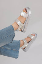 Haarlem Chunky Platform Sandals - Silver - Emilia Merz