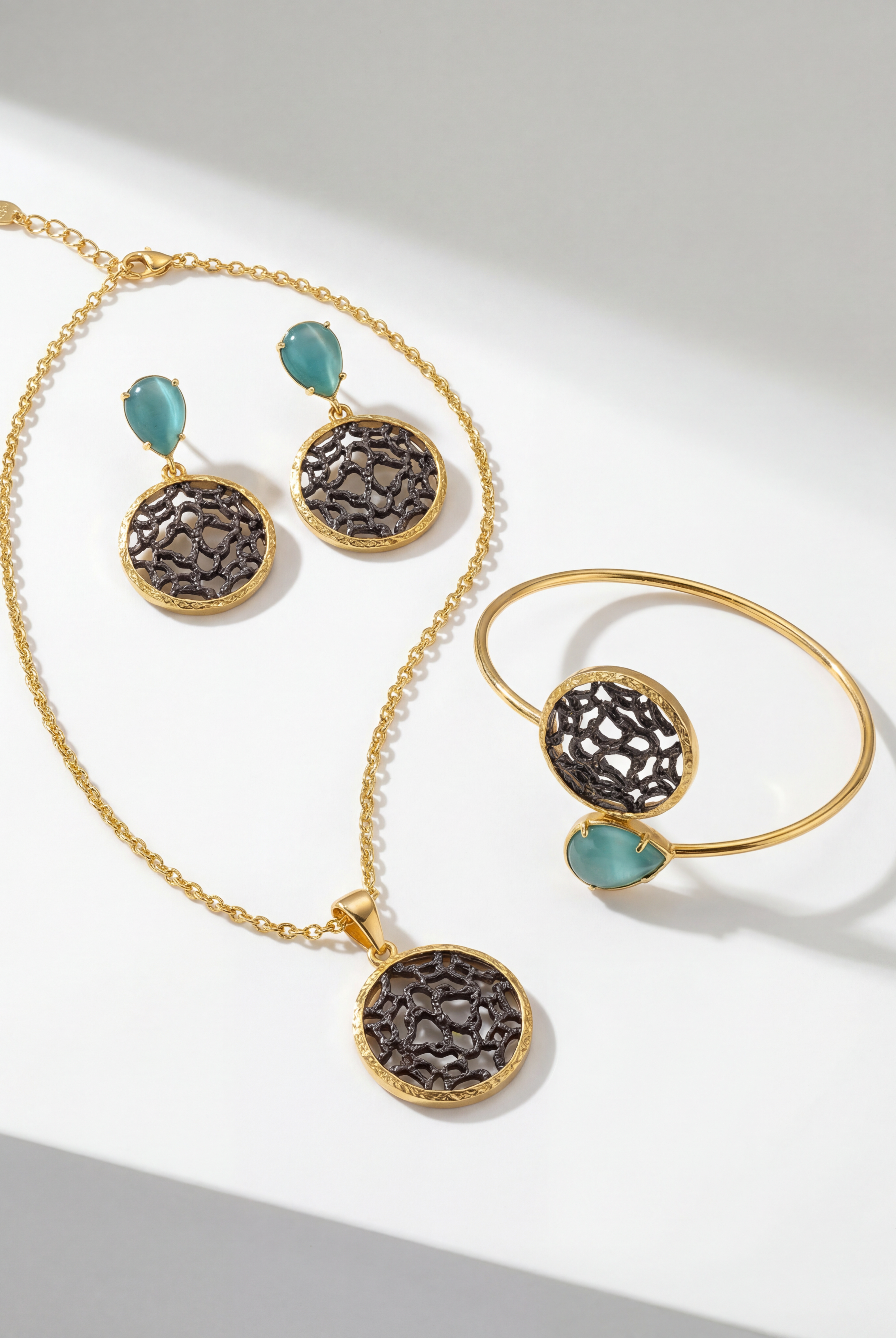Emilia Merz Lumina Blue Drop Set from emilia merz on white backrgound