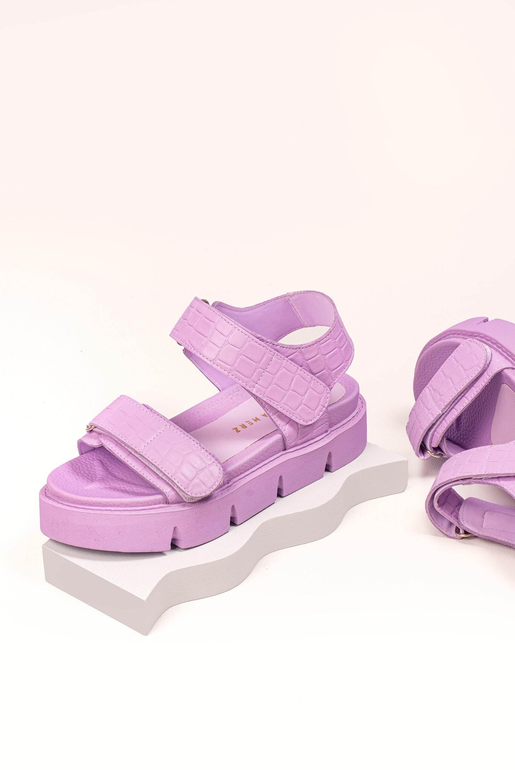 Haarlem Chunky Platform Sandals - Purple - Emilia Merz