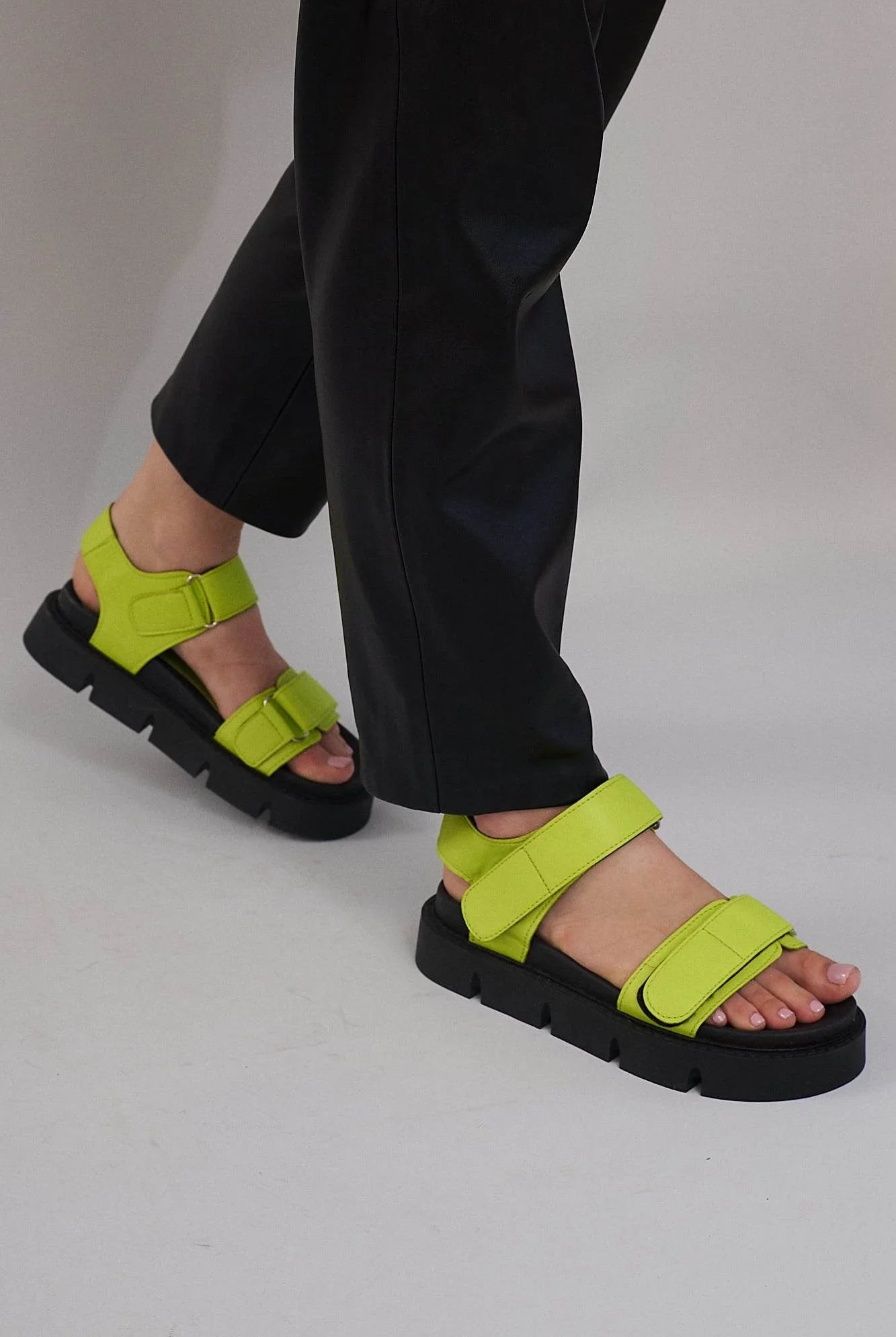 Berlin Chunky Platform Sandals - Green - Emilia Merz