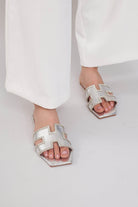 Dubai H Flats - Rhinestone Silver - Emilia Merz