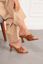 Monaco Open Toe Heels - Brown - Emilia Merz