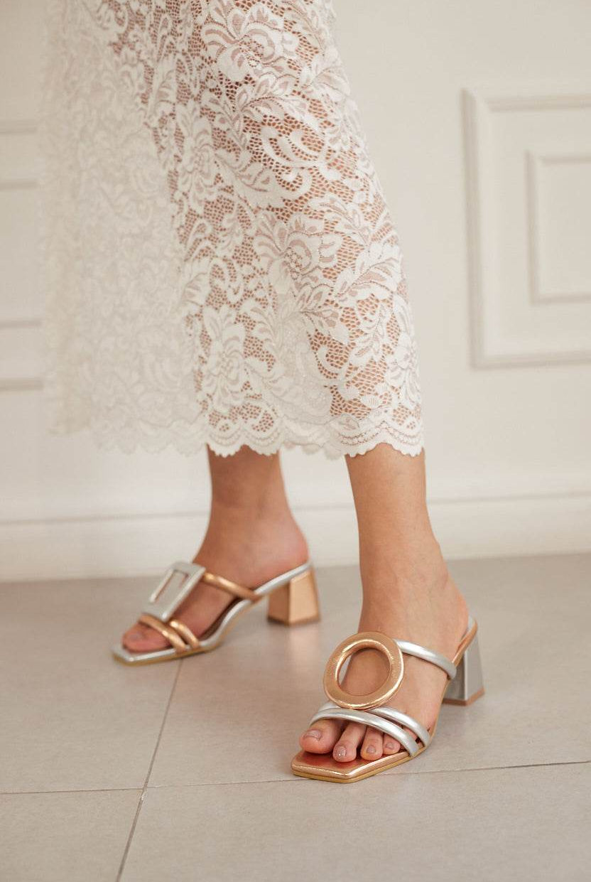 Retro Glam Heels – Rose/Silver - Emilia Merz