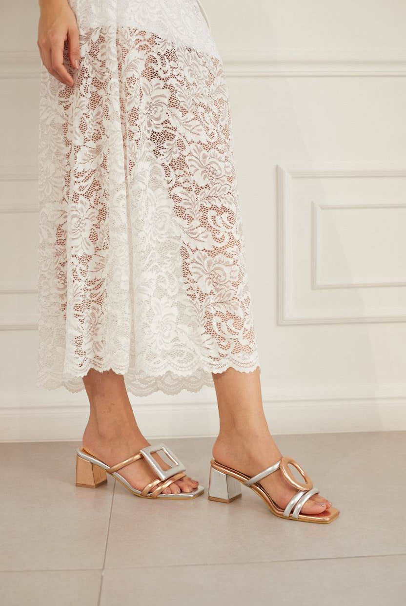 Retro Glam Heels – Rose/Silver - Emilia Merz