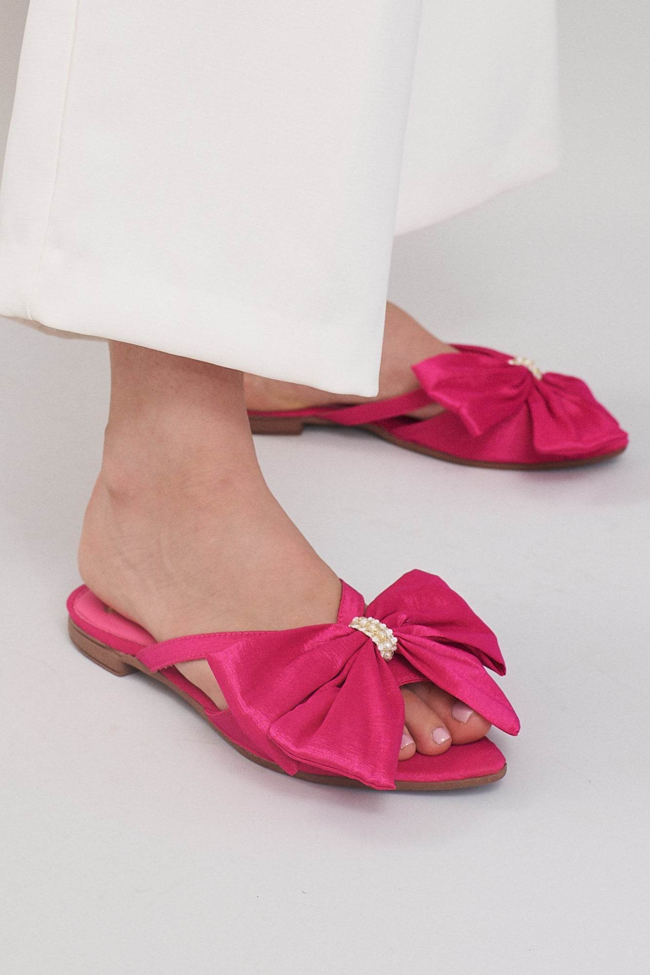 France Flats With Bow - Pink - Emilia Merz