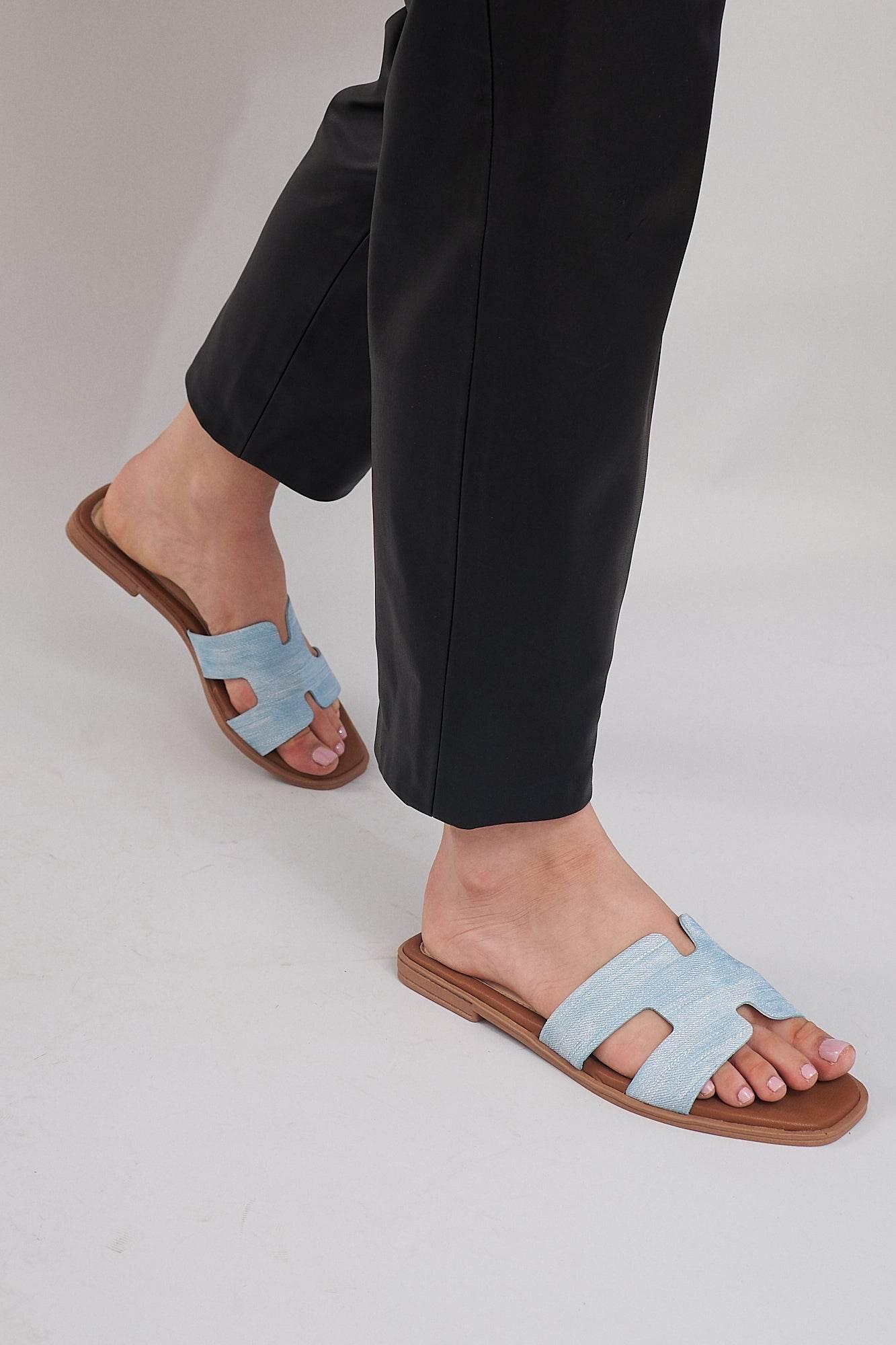 Mallorca H Flats - Denim - Emilia Merz