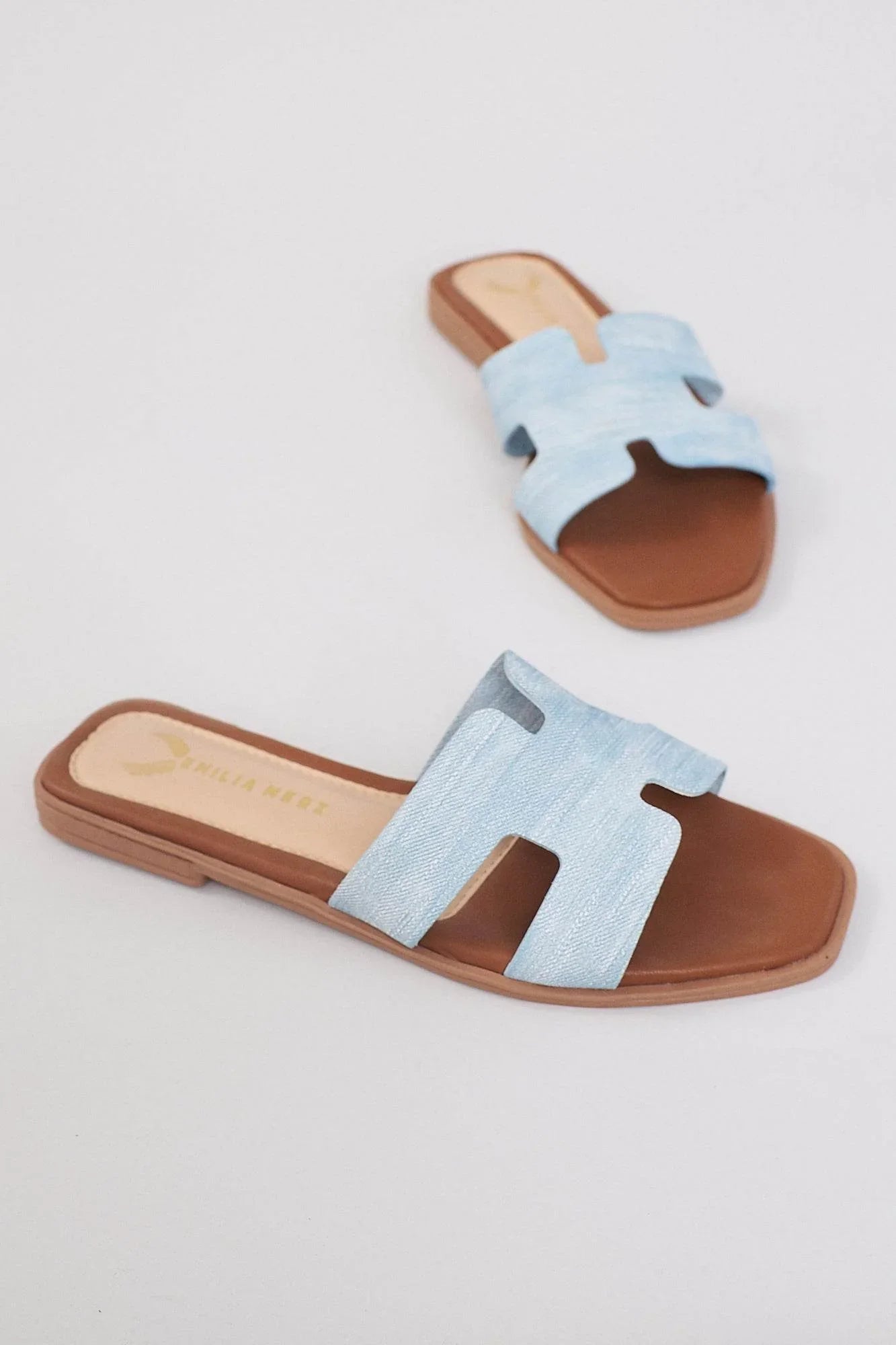 Mallorca H Flats - Denim - Emilia Merz