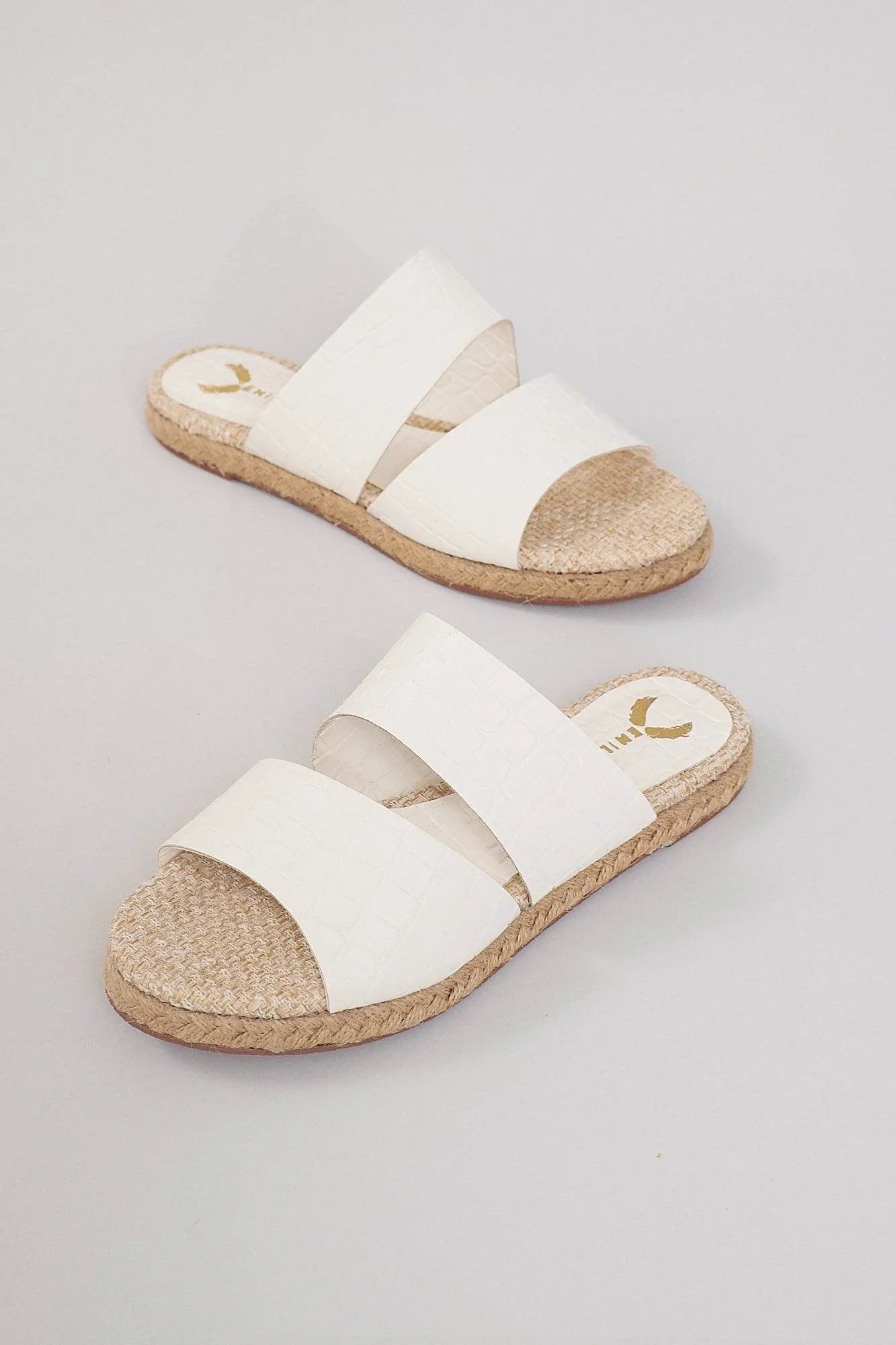 Bali Mules - Croco Off-White - Emilia Merz
