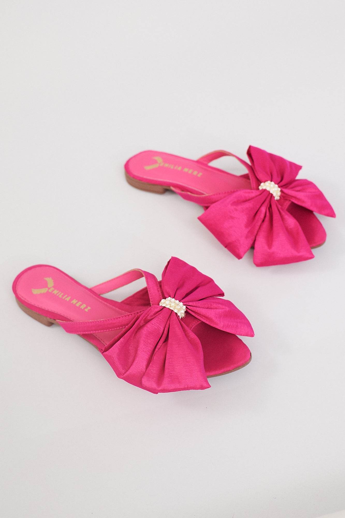 France Flats With Bow - Pink - Emilia Merz