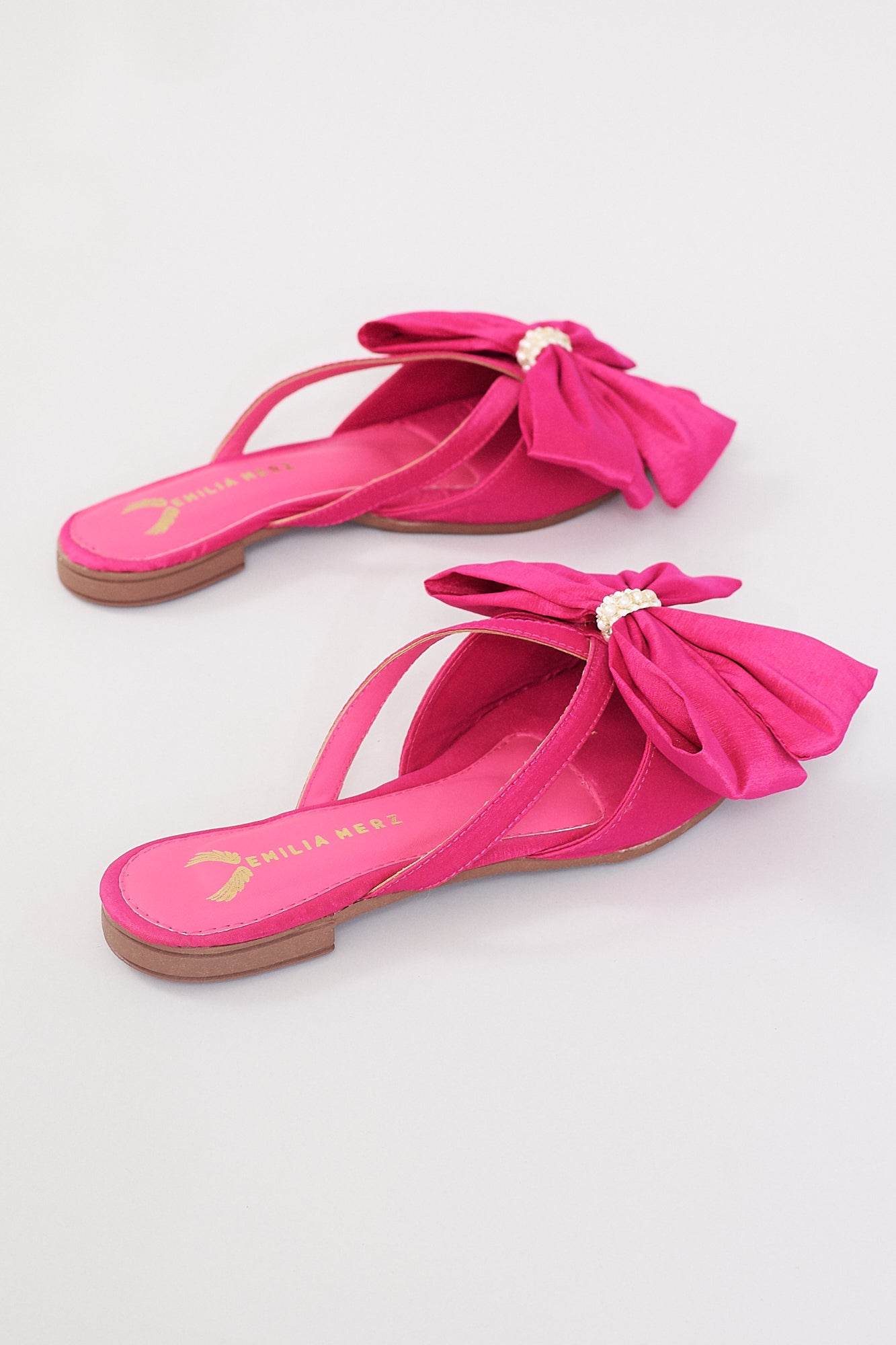 France Flats With Bow - Pink - Emilia Merz