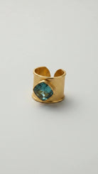 Emilia Merz Aurea soft teal golden ring