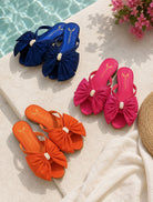 Emilia Merz France Flats all colors at poolside