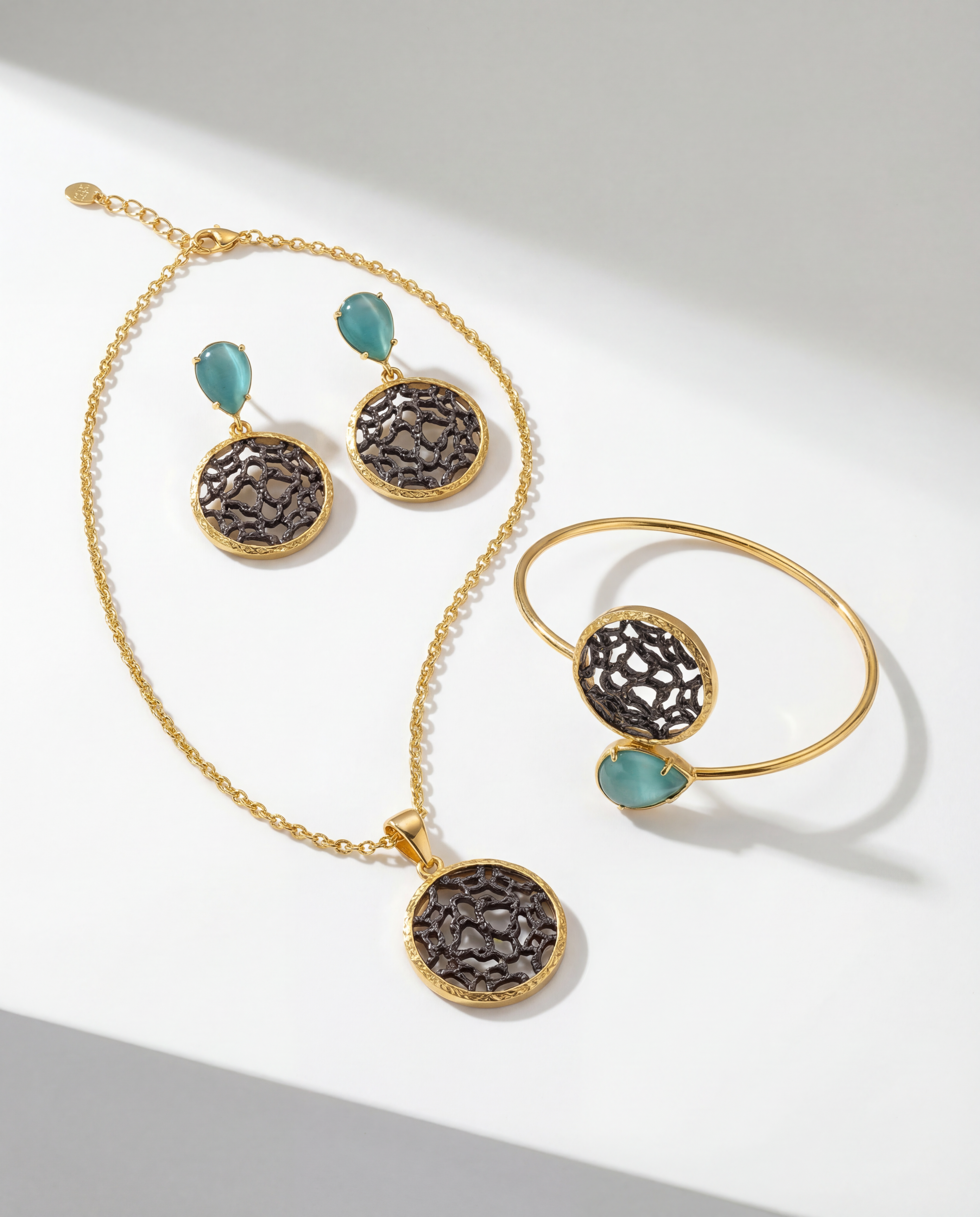 Emilia Merz Lumina Blue Drop Set from emilia merz on white backrgound