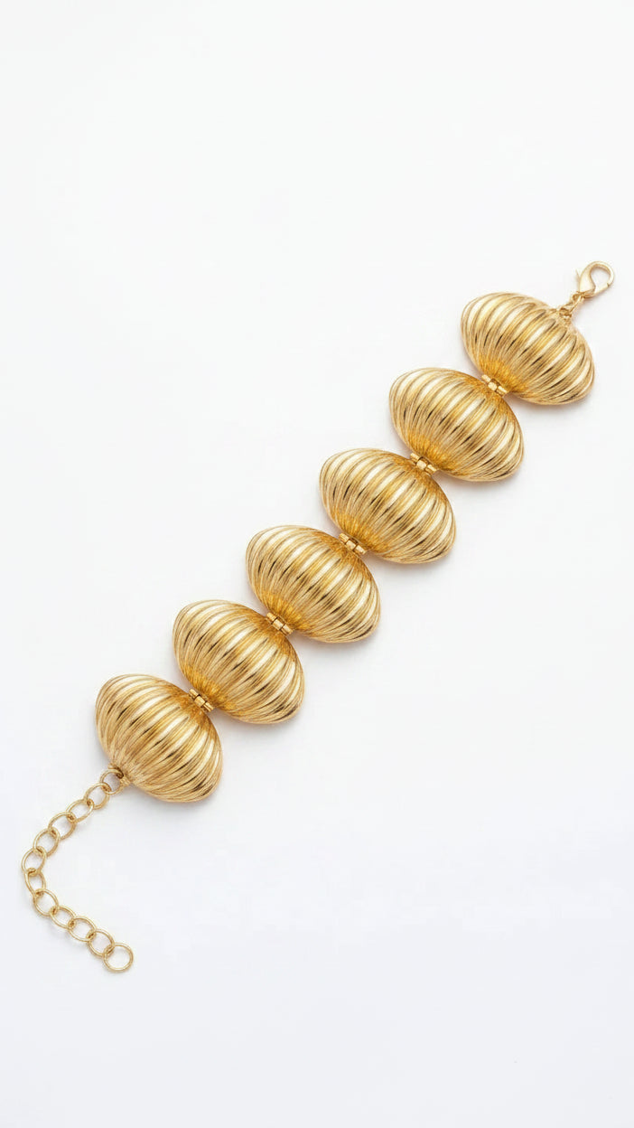 riffled Marbella Shell bracelet golden