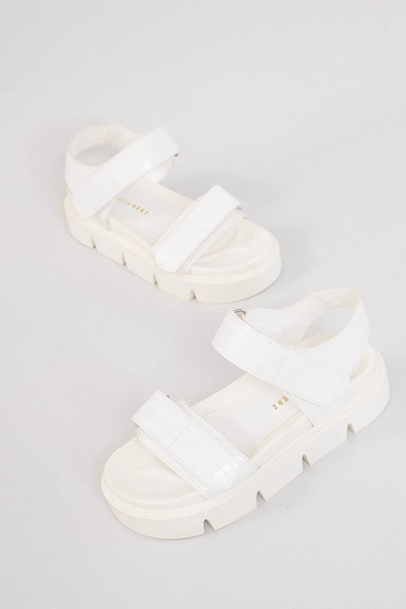 Haarlem Chunky Platform Sandals - White - Emilia Merz