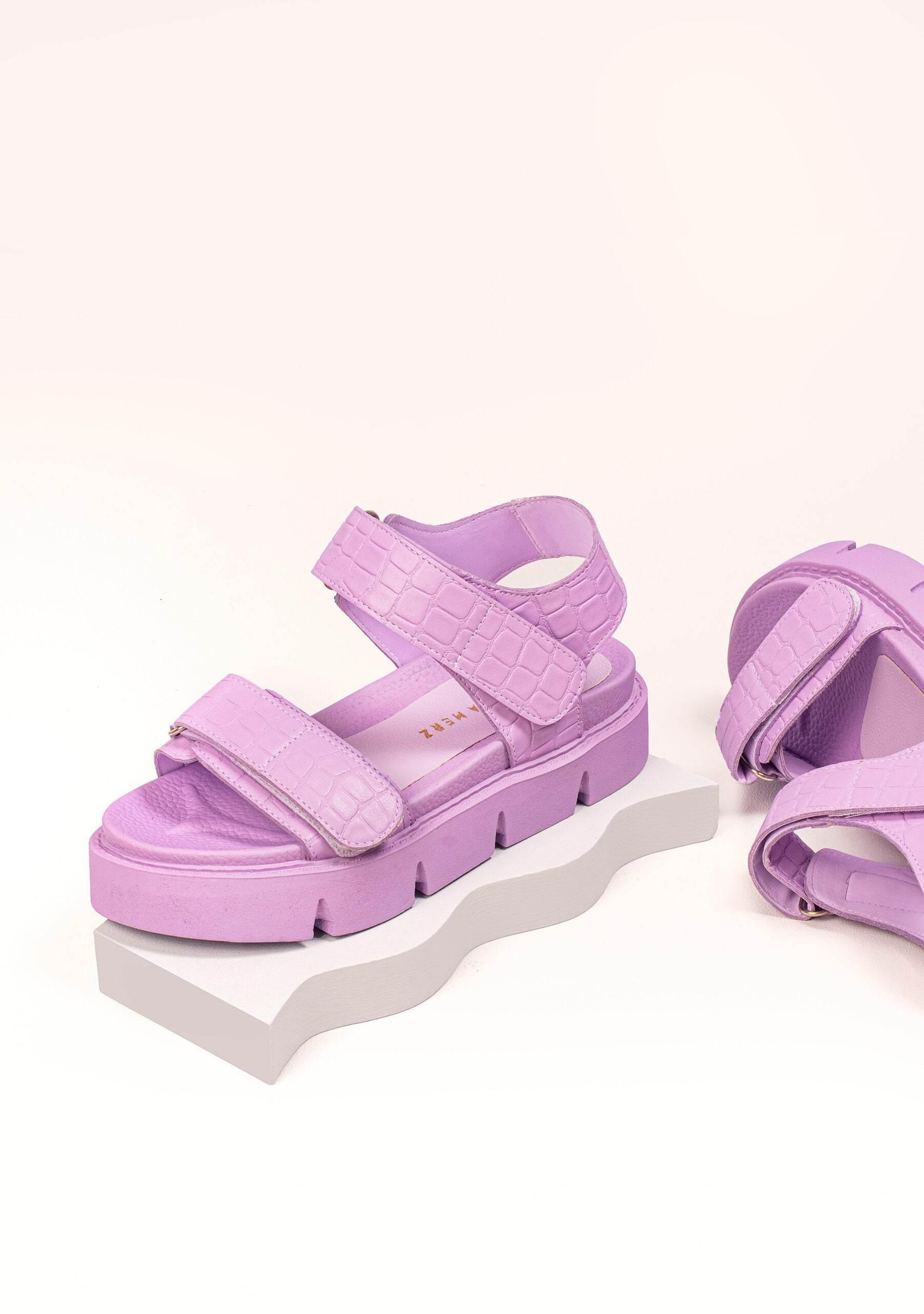 Haarlem Chunky Platform Sandals - Purple - Emilia Merz