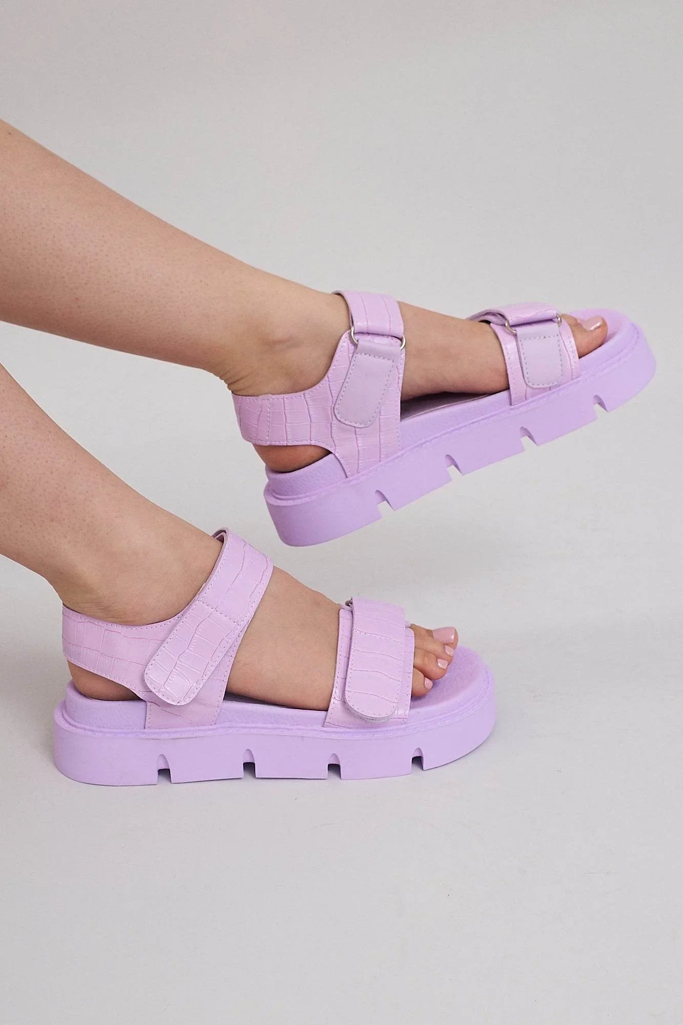 Haarlem Chunky Platform Sandals - Purple - Emilia Merz