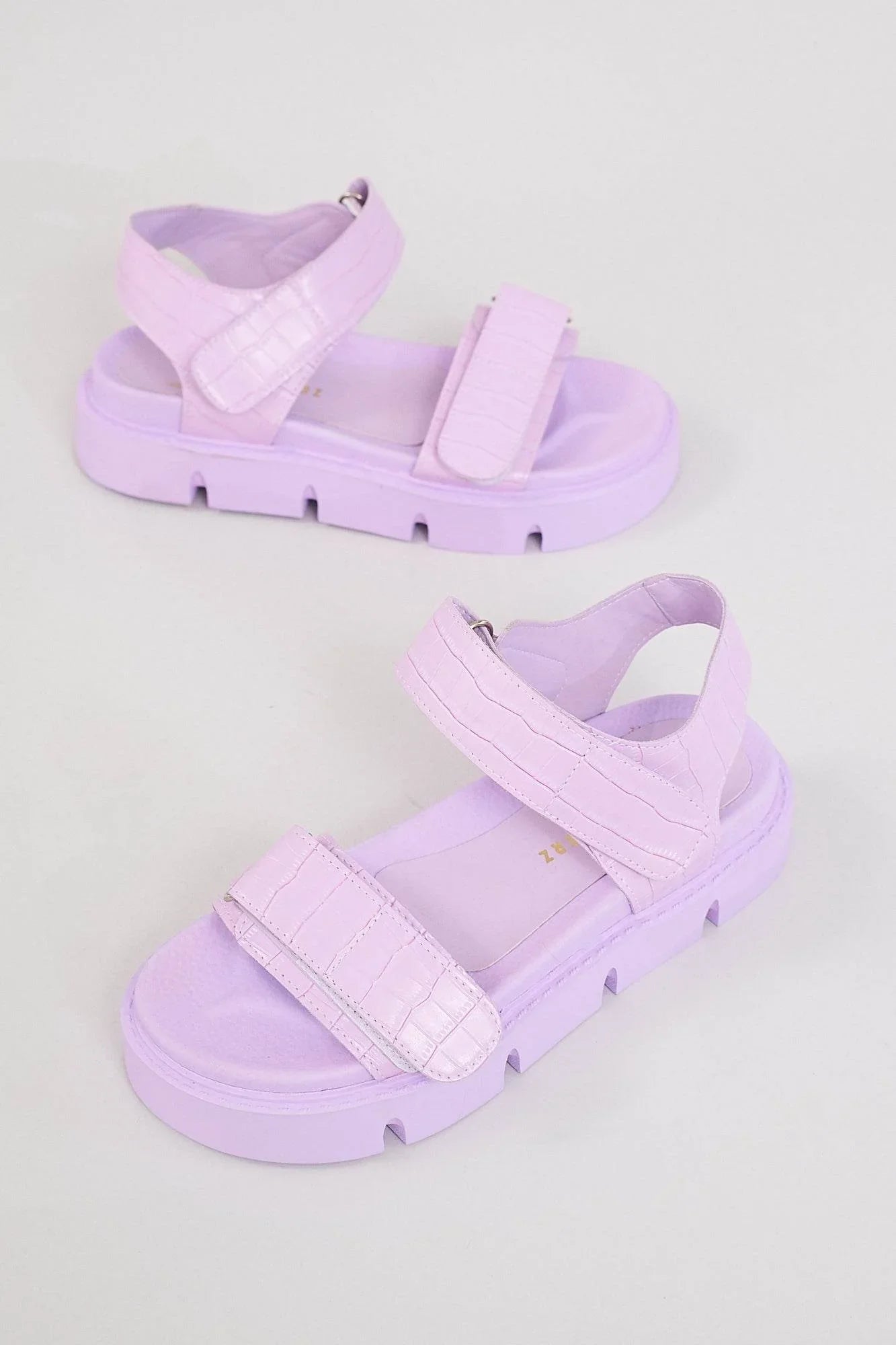 Haarlem Chunky Platform Sandals - Purple - Emilia Merz
